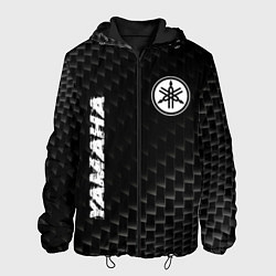 Куртка с капюшоном мужская Yamaha карбоновый фон, цвет: 3D-черный
