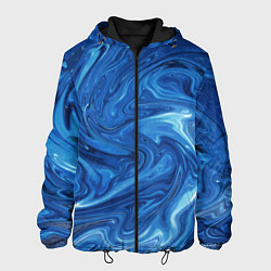Куртка с капюшоном мужская Волновые разводы на поверхности воды, цвет: 3D-черный