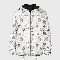 Куртка с капюшоном мужская Череп и части тела, цвет: 3D-черный