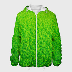 Куртка с капюшоном мужская Трава зеленая, цвет: 3D-белый