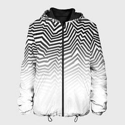 Куртка с капюшоном мужская Гипнотические узоры, градиент, цвет: 3D-черный