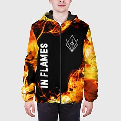 Куртка с капюшоном мужская In Flames и пылающий огонь, цвет: 3D-черный — фото 2