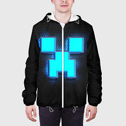 Куртка с капюшоном мужская Minecraft Creeper - neon, цвет: 3D-белый — фото 2