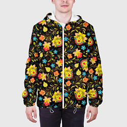 Куртка с капюшоном мужская Русский яркий узор, цвет: 3D-белый — фото 2