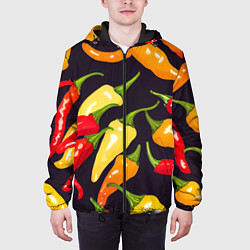 Куртка с капюшоном мужская Много перчиков, цвет: 3D-черный — фото 2