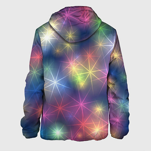 Мужская куртка Разноцветные неоновые блики / 3D-Черный – фото 2
