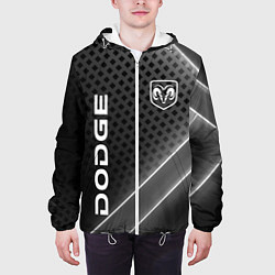 Куртка с капюшоном мужская Dodge Абстракция карбон, цвет: 3D-белый — фото 2