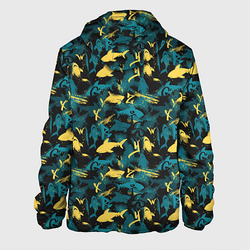Мужская куртка Акулы разноцветные / 3D-Черный – фото 2