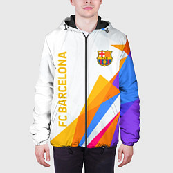 Куртка с капюшоном мужская Barcelona абстракция цветные геометрии, цвет: 3D-черный — фото 2
