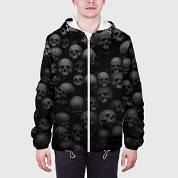 Куртка с капюшоном мужская Композиция из черепов - Dark, цвет: 3D-белый — фото 2