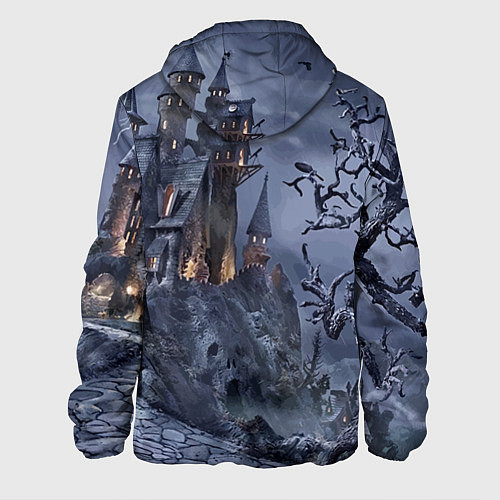 Мужская куртка Старый заброшенный замок - Halloween / 3D-Черный – фото 2