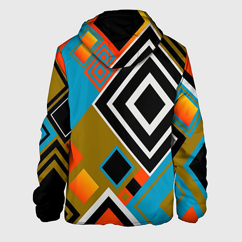 Мужская куртка Фон из разноцветных квадратов / 3D-Черный – фото 2