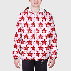 Куртка с капюшоном мужская Череп и звезда, цвет: 3D-белый — фото 2