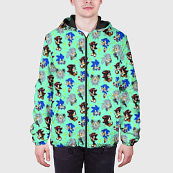 Куртка с капюшоном мужская Ежик Соник и его друзья, цвет: 3D-черный — фото 2