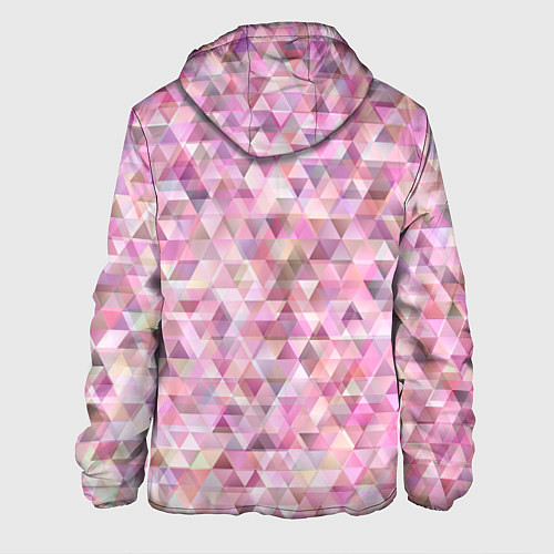 Мужская куртка Абстрактное множество розовых и фиолетовых треугол / 3D-Черный – фото 2