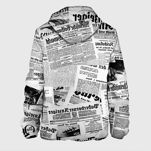 Мужская куртка Газетный коллаж / 3D-Черный – фото 2