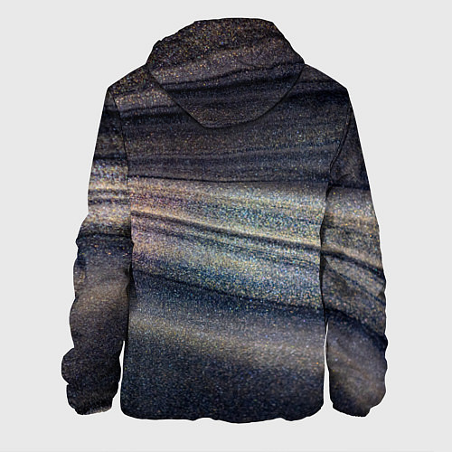 Мужская куртка Волны блестящего тёмного песка / 3D-Черный – фото 2