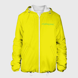 Куртка с капюшоном мужская Киберпанк - Лого Дэвида, цвет: 3D-белый
