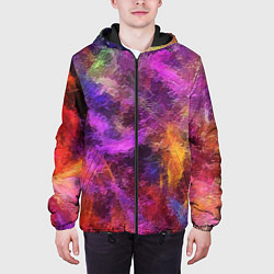 Куртка с капюшоном мужская Разводы цветные, цвет: 3D-черный — фото 2