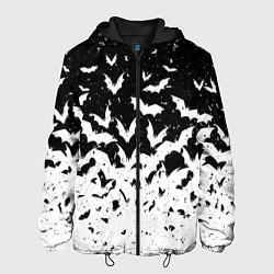 Куртка с капюшоном мужская Black and white bat pattern, цвет: 3D-черный