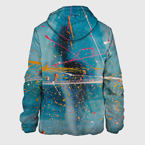 Мужская куртка Абстрактный голубой фон, тени и краски / 3D-Черный – фото 2