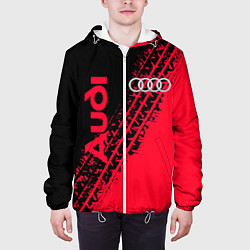 Куртка с капюшоном мужская Audi, цвет: 3D-белый — фото 2