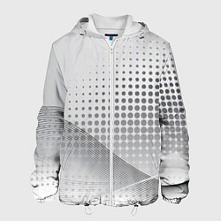 Куртка с капюшоном мужская Стальной градиент, цвет: 3D-белый