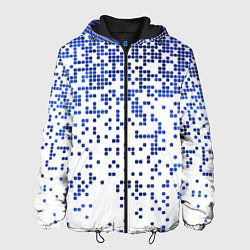 Куртка с капюшоном мужская Пиксельный минималистический паттерн, цвет: 3D-черный
