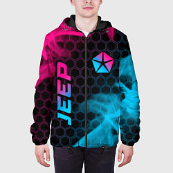 Куртка с капюшоном мужская Jeep - neon gradient: надпись, символ, цвет: 3D-черный — фото 2