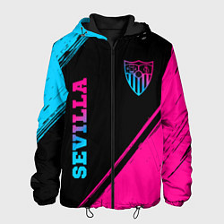 Куртка с капюшоном мужская Sevilla - neon gradient: надпись, символ, цвет: 3D-черный