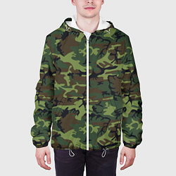Куртка с капюшоном мужская Камуфляж лес - мелкий, цвет: 3D-белый — фото 2