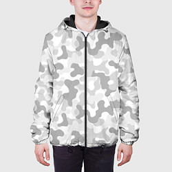 Куртка с капюшоном мужская Камуфляж цифра светло-серый крупный, цвет: 3D-черный — фото 2