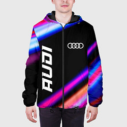 Куртка с капюшоном мужская Audi speed lights, цвет: 3D-черный — фото 2