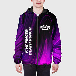 Куртка с капюшоном мужская Five Finger Death Punch violet plasma, цвет: 3D-черный — фото 2