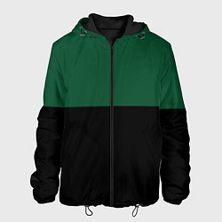 Куртка с капюшоном мужская Серьёзный Зелёный, цвет: 3D-черный