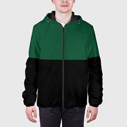 Куртка с капюшоном мужская Серьёзный Зелёный, цвет: 3D-черный — фото 2