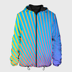 Куртка с капюшоном мужская Абстрактные линии, цвет: 3D-черный