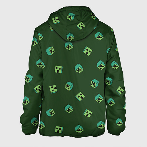 Мужская куртка Minecraft - зеленые лица / 3D-Черный – фото 2