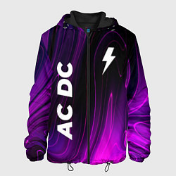 Куртка с капюшоном мужская AC DC violet plasma, цвет: 3D-черный