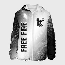 Куртка с капюшоном мужская Free Fire glitch на светлом фоне: надпись, символ, цвет: 3D-белый