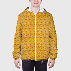Куртка с капюшоном мужская Паттерн с утятами, цвет: 3D-белый — фото 2