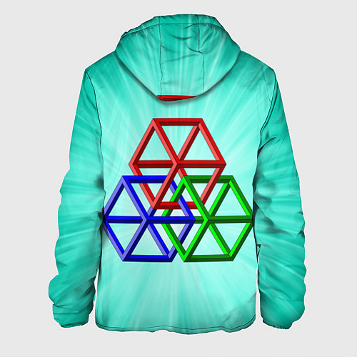 Мужская куртка Невозможная геометрия - оптическая иллюзия / 3D-Черный – фото 2