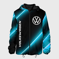 Куртка с капюшоном мужская Volkswagen неоновые лампы, цвет: 3D-черный
