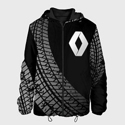 Куртка с капюшоном мужская Renault tire tracks, цвет: 3D-черный