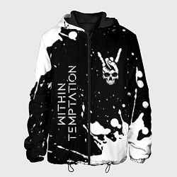 Мужская куртка Within Temptation и рок символ на темном фоне