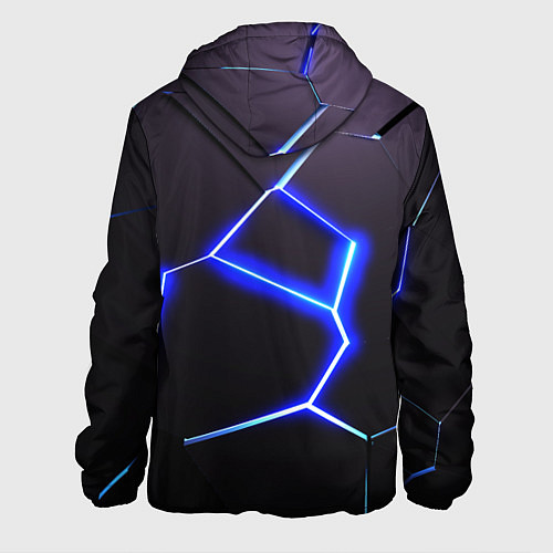 Мужская куртка Неоновый разлом плит / 3D-Черный – фото 2