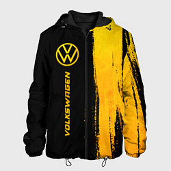 Куртка с капюшоном мужская Volkswagen - gold gradient: по-вертикали, цвет: 3D-черный