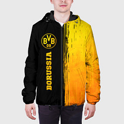 Куртка с капюшоном мужская Borussia - gold gradient: по-вертикали, цвет: 3D-черный — фото 2