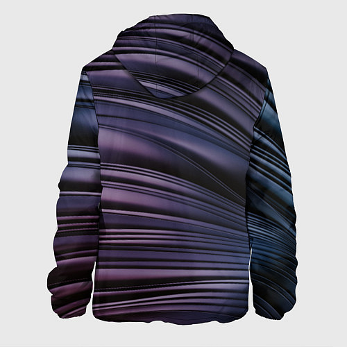 Мужская куртка Волнообразные фиолетовые паттерны / 3D-Черный – фото 2