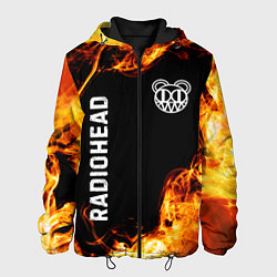 Куртка с капюшоном мужская Radiohead и пылающий огонь, цвет: 3D-черный